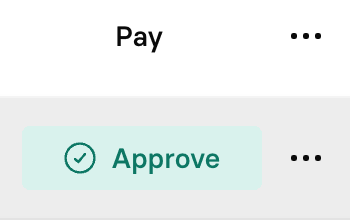 Pay and Approve button on a bill line in the Rho bills table