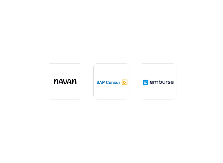 Navan, SAP Concur, and Emburse logos